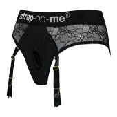 Черные трусики для насадок Diva Lingerie Harness - size M - Strap-on-me - купить с доставкой в Хабаровске