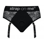 Черные трусики для насадок Diva Lingerie Harness - size M - Strap-on-me - купить с доставкой в Хабаровске