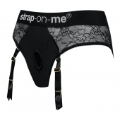 Черные трусики для насадок Diva Lingerie Harness - size L - Strap-on-me - купить с доставкой в Хабаровске