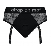 Черные трусики для насадок Diva Lingerie Harness - size L - Strap-on-me - купить с доставкой в Хабаровске