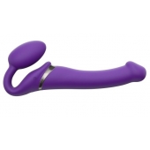 Фиолетовый безремневой вибрострапон Vibrating Bendable Strap-On - size L - Strap-on-me - купить с доставкой в Хабаровске