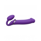 Фиолетовый безремневой вибрострапон Silicone Bendable Strap-On - size XL - Strap-on-me - купить с доставкой в Хабаровске