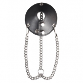 Утяжка для мошонки из искусственной кожи с цепочками PARACHUTE BALL STRETCHER - BlueLine - купить с доставкой в Хабаровске