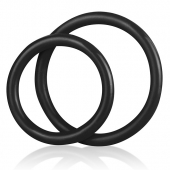 Набор из двух черных силиконовых колец разного диаметра SILICONE COCK RING SET - BlueLine - в Хабаровске купить с доставкой