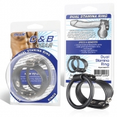 Двойное кольцо выносливости на пенис DUAL STAMINA RING - BlueLine - в Хабаровске купить с доставкой