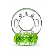 Зеленое эрекционное виброкольцо Arouser Vibrating C-Ring - Blush Novelties - в Хабаровске купить с доставкой