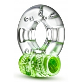 Зеленое эрекционное виброкольцо Arouser Vibrating C-Ring - Blush Novelties - в Хабаровске купить с доставкой