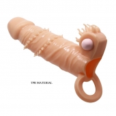 Телесная удлиняющая вибронасадка Penis Sleeve Connor - 17 см. - Baile - в Хабаровске купить с доставкой
