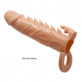 Телесная удлиняющая насадка Penis Sleeve Emmitt - 17 см. - Baile - в Хабаровске купить с доставкой