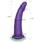 Фиолетовая гладкая изогнутая насадка-плаг - 17 см. - LOVETOY (А-Полимер) - купить с доставкой в Хабаровске