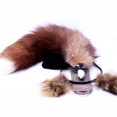 Игровой комплект: серебристая анальная пробка с пушистым хвостом и ободок-ушки - Crazy Handmade - купить с доставкой в Хабаровске