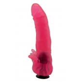 Розовая насадка для страпона с клиторальными лепестками - 18,5 см. - LOVETOY (А-Полимер) - купить с доставкой в Хабаровске