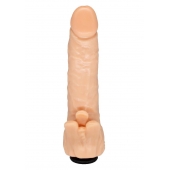 Телесная гелевая насадка-фаллос с клиторальными лепестками - 18,5 см. - LOVETOY (А-Полимер) - купить с доставкой в Хабаровске