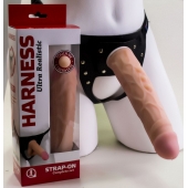Насадка-фаллос в комплекте с трусиками Harness - 21,6 см. - LOVETOY (А-Полимер) - купить с доставкой в Хабаровске