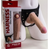 Страпон Harness из двух предметов: трусики с плугом и насадка-фаллос - 17 см. - LOVETOY (А-Полимер) - купить с доставкой в Хабаровске