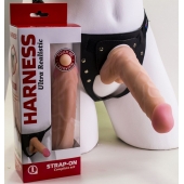 Страпон Harness из двух предметов: регулируемые трусики и насадка-фаллос - 17,5 см. - LOVETOY (А-Полимер) - купить с доставкой в Хабаровске