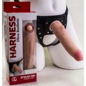 Реалистичный страпон Harness из трусиков и насадки-фаллоса - 18,5 см. - LOVETOY (А-Полимер) - купить с доставкой в Хабаровске