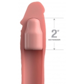 Телесная насадка-удлинитель 2 Inch Silicone X-tension with Strap - 20,3 см. - Pipedream - в Хабаровске купить с доставкой