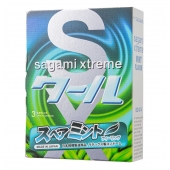 Презервативы Sagami Xtreme Mint с ароматом мяты - 3 шт. - Sagami - купить с доставкой в Хабаровске