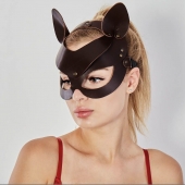 Коричневая кожаная маска  Кошечка - Sitabella - купить с доставкой в Хабаровске
