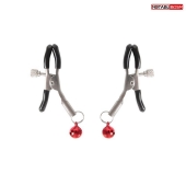 Серебристые зажимы на соски с шариками - Notabu - купить с доставкой в Хабаровске