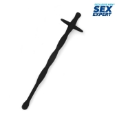 Черный силиконовый уретральный стимулятор - 15 см. - Sex Expert - купить с доставкой в Хабаровске