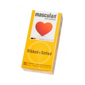 Презервативы с колечками и пупырышками Masculan Ribbed+Dotted - 10 шт. - Masculan - купить с доставкой в Хабаровске