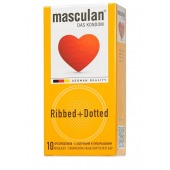 Презервативы с колечками и пупырышками Masculan Ribbed+Dotted - 10 шт. - Masculan - купить с доставкой в Хабаровске