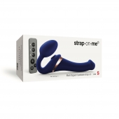 Синий безремневой страпон Multi Orgasm Size S с клиторальной стимуляцией - Strap-on-me - купить с доставкой в Хабаровске