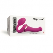 Ярко-розовый безремневой страпон Multi Orgasm Size S с клиторальной стимуляцией - Strap-on-me - купить с доставкой в Хабаровске