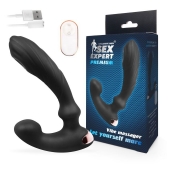 Черный вибромассажер простаты Sex Expert - 14,5 см. - Sex Expert - в Хабаровске купить с доставкой