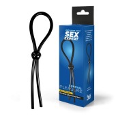 Черное силиконовое лассо с шариком для утяжки - Sex Expert - в Хабаровске купить с доставкой