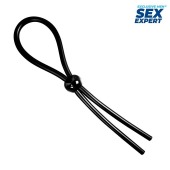 Черное силиконовое лассо с шариком для утяжки - Sex Expert - в Хабаровске купить с доставкой