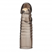 Дымчатая насадка-удлинитель Ribbed Realistic Penis Enhancing Sleeve Extension - 15,2 см. - BlueLine - в Хабаровске купить с доставкой