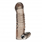 Дымчатая насадка на пенис с вибрацией  Vibrating Penis Enhancing Sleeve Extension - 13,3 см. - BlueLine - в Хабаровске купить с доставкой