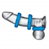 Комплект из трех голубых эрекционных колец 3-Pack Ribbed Rider Cock Ring Set - BlueLine - в Хабаровске купить с доставкой