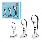 Набор из 3 стальных стимуляторов простаты Stainless Steel P-spot Training Set - b-Vibe - в Хабаровске купить с доставкой