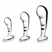 Набор из 3 стальных стимуляторов простаты Stainless Steel P-spot Training Set - b-Vibe - в Хабаровске купить с доставкой