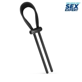 Черный ремень-лассо для усиления эрекции - Sex Expert - в Хабаровске купить с доставкой