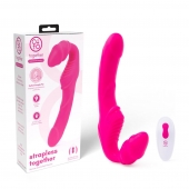 Розовый безремневой страпон на радиоуправлении Strapless Together - 22 см. - Together Toy - купить с доставкой в Хабаровске