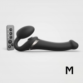 Черный безремневой страпон Multi Orgasm Size M с клиторальной стимуляцией - Strap-on-me - купить с доставкой в Хабаровске