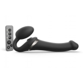 Черный безремневой страпон Multi Orgasm Size M с клиторальной стимуляцией - Strap-on-me - купить с доставкой в Хабаровске
