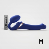 Синий безремневой страпон Multi Orgasm Size M с клиторальной стимуляцией - Strap-on-me - купить с доставкой в Хабаровске