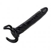 Чёрная насадка-фаллос для двойного проникновения INFLATABLE DILDO SLIM DONG  - 13,5 см. - Toyz4lovers - в Хабаровске купить с доставкой