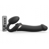Черный безремневой страпон Multi Orgasm Size L с клиторальной стимуляцией - Strap-on-me - купить с доставкой в Хабаровске
