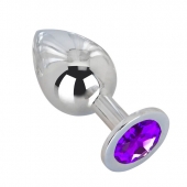Большой плаг из стали с фиолетовым кристаллом Violet Dream - 9,5 см. - Erotic Fantasy - купить с доставкой в Хабаровске