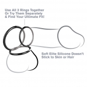 Набор из трех черных эрекционных колец Silicone 3-Ring Stamina Set - Pipedream - в Хабаровске купить с доставкой