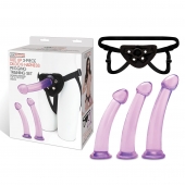 Тренировочный набор с тремя насадками Pegging Training Set - Lux Fetish - купить с доставкой в Хабаровске