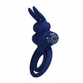 Синее эрекционное кольцо с вибростимуляцией клитора Powerful Ring - Baile - в Хабаровске купить с доставкой