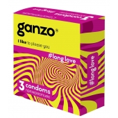 Презервативы с анестетиком для продления удовольствия Ganzo Long Love - 3 шт. - Ganzo - купить с доставкой в Хабаровске